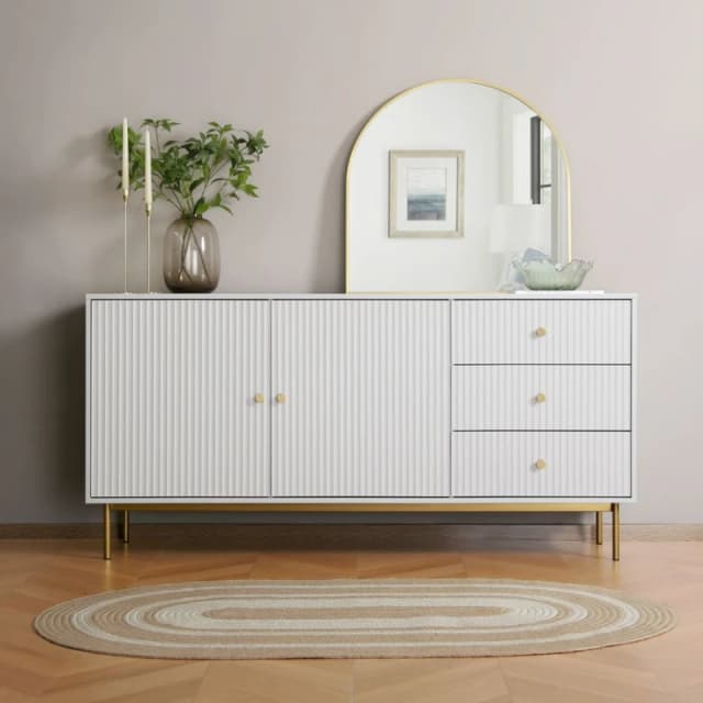 Home Garden Direct Devon - Large Sideboard - White White Unisex
