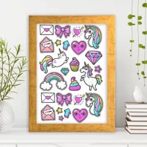 AC481800055 Multicolor Decorative Framed MDF Painting