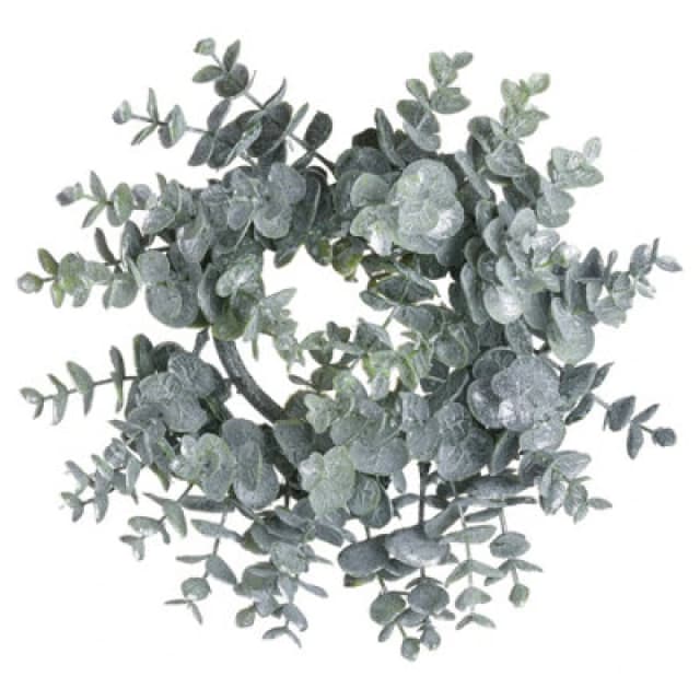 Hill Interiors Medium Frosted Eucalyptus Candle Wreath