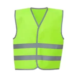 Yoko Childrens/Kids Hi-Vis Two Band Waistcoat (M) (Lime Green)