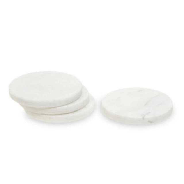 Premier Housewares Marmore Set Of Four White Marble Round Coasters White