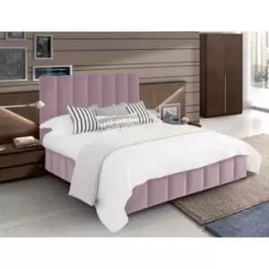 Nora Upholstered Beds - Plush Velvet, Small Double Size Frame, Pink - Pink