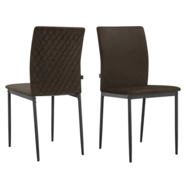 Dorel Dining Chair In Velvet Mink 2 Pack, Brown 9141182UK