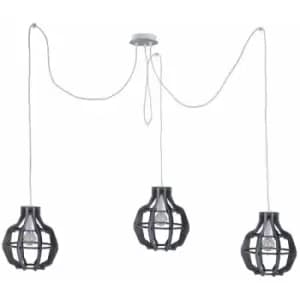 Keter Bento Cluster Pendant Ceiling Light Small Grey, 3x E27