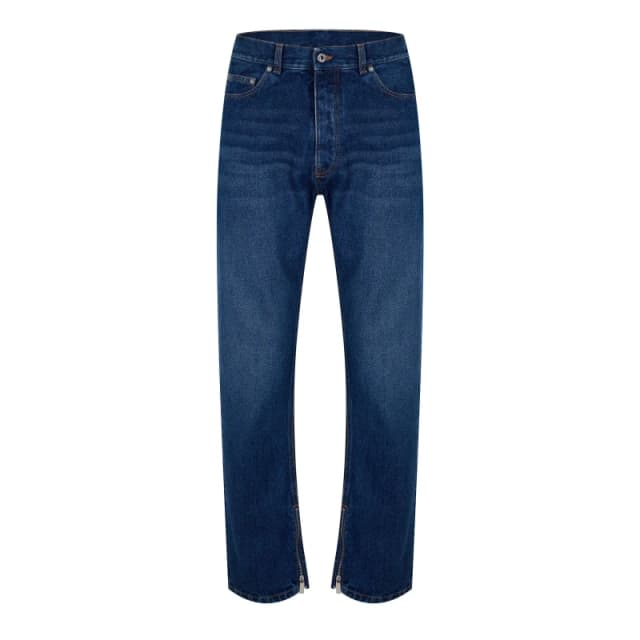 Off White Mens Zip Skate Mid Rise Straight Leg Jeans Blue male S