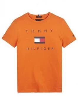 Tommy Hilfiger Boys Short Sleeve Logo T-Shirt - Orange