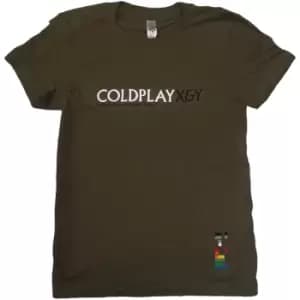 Coldplay - X & Y High Up Above Ladies Small T-Shirt - Green