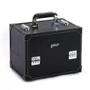 Vanity Case Makeup Box Box Black Faux Leather