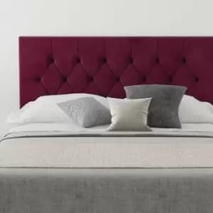 Olivier Upholstered Headboard, Plush Velvet, Berry - Headboard 60cm Size Single (90x190)