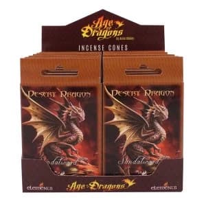 Pack of 12 Desert Dragon Incense Cones by Anne Stokes