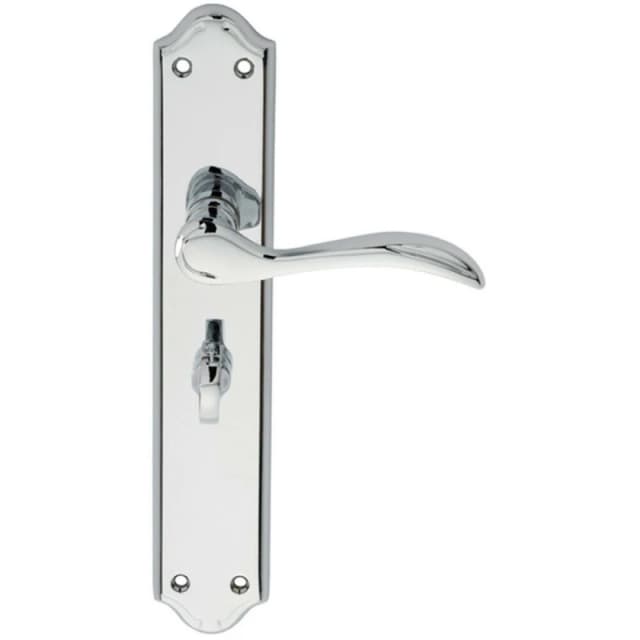Loops PAIR Curved Handle on Long Bathroom Backplate 245 x 45mm Polished Chrome Multi