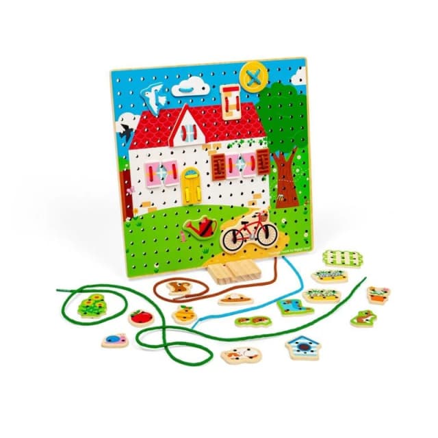 Bigjigs Toys House Lace-A-Shape Toy Green unisex