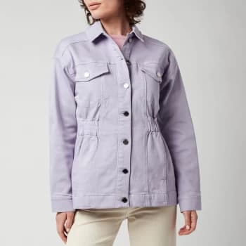 Ted Baker Womens Sofiaz Oversized Denim Jacket With Elastic Waist - Lilac - UK 12