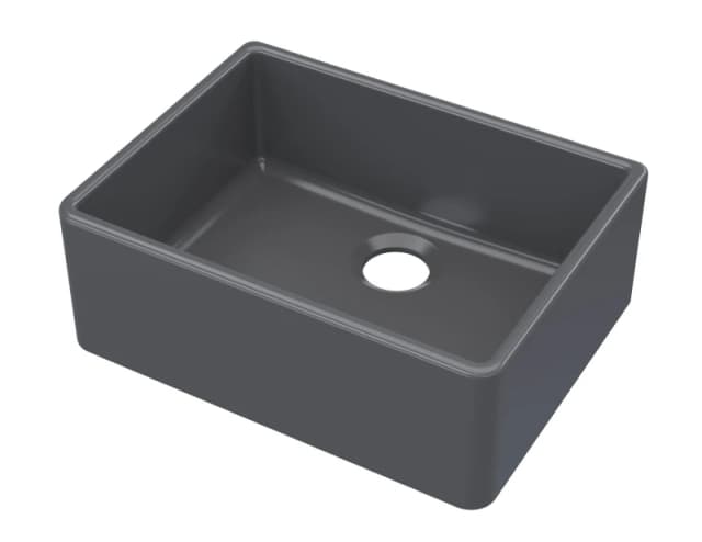 Balterley Fireclay 1 Bowl Butler Sink Waste Not Included Soft Black 595x450mm Black