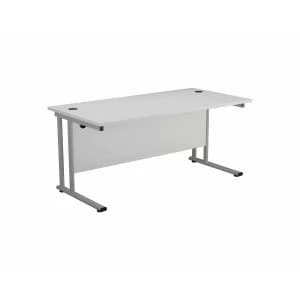 TC Office Start Silver Cantilever Frame Desk 1200x800mm, White