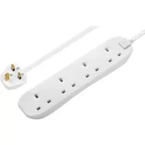 Masterplug 4 Socket 13A White Extension Lead, 3M