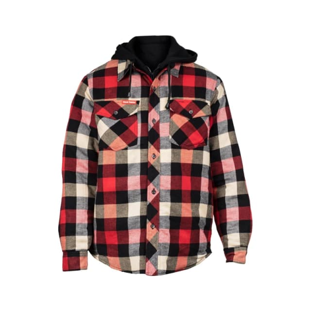 Hard Yakka Mens Quilted Durable Flannel Casual Shacket S - Chest 35-37' (89-94cm) RED HDY022-RED-S