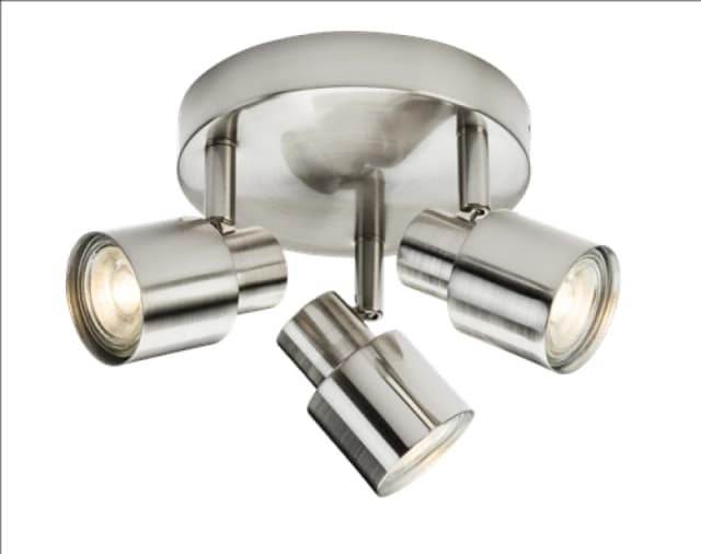 Netlighting GU10 Triple Spotlight Brushed Chrome 230V IP20 50W Grey