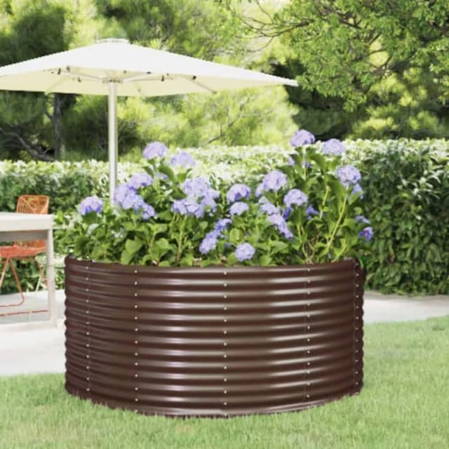 vidaXL Garden Raised Bed Brown 140x140x68cm Steel, Brown 319090