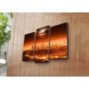 3PATK-13 Multicolor Decorative Canvas Painting (3 Pieces)