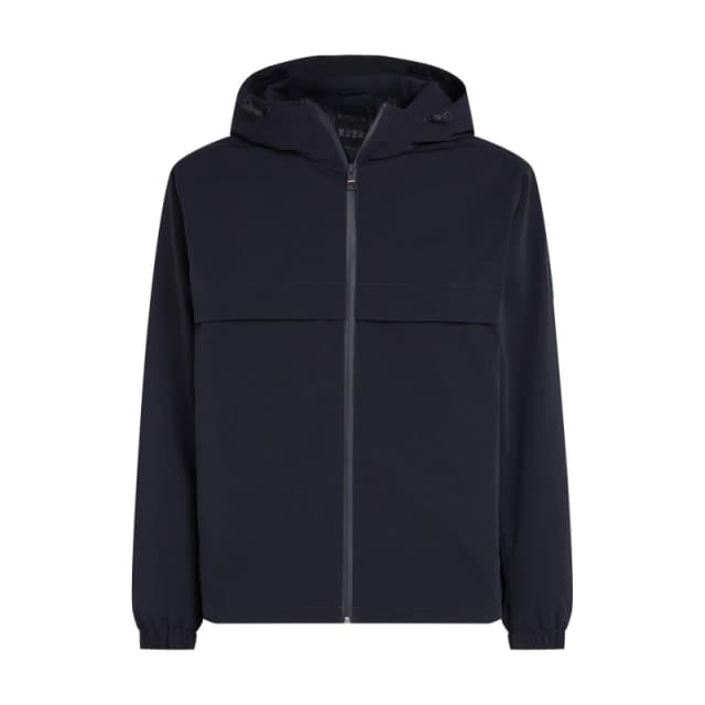 Tommy Hilfiger Mens Technical Hooded Long Sleeve Zip Windbreaker Desert Sky male S