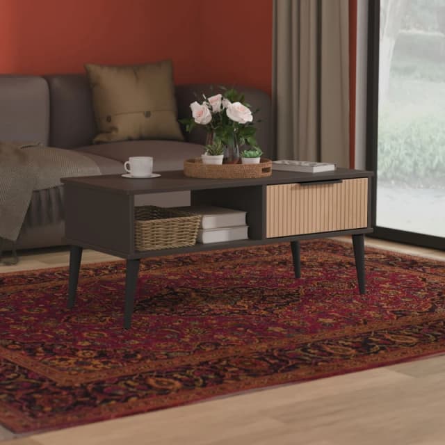 Ready Assembled 2 U Fuji 1 Drawer Coffee Table (Ready Assembled) in Grey Grey Unisex