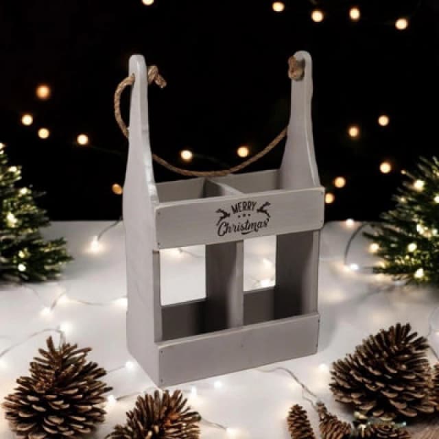 MSL 39CM RUSTIC GREY 2 BOTTLE WINE HOLDER