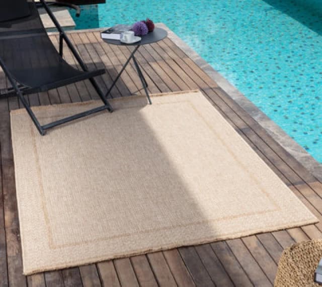 Livabliss In- & Outdoor Cottage Jute-Look Beige Nikki Area Rug 160 X 213cm - Easy To Clean, Perfect For Balcony, Kitchen Or Dining Room