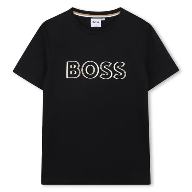 Boss Kids Bold Logo T-Shirt Black 09B male 4 Yrs