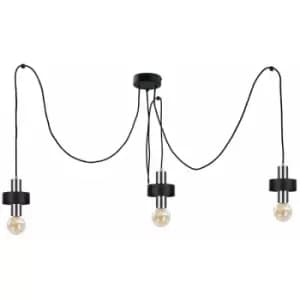 Keter Unica Cluster Pendant Ceiling Light Black, Silver, 3x E27