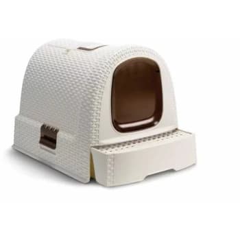 Curver Hooded Cat Litter Box 51x38.5x39.5cm White 400462 - White