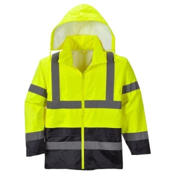 Classic Hi Vis Contrast Rain Jacket Yellow / Navy 3XL