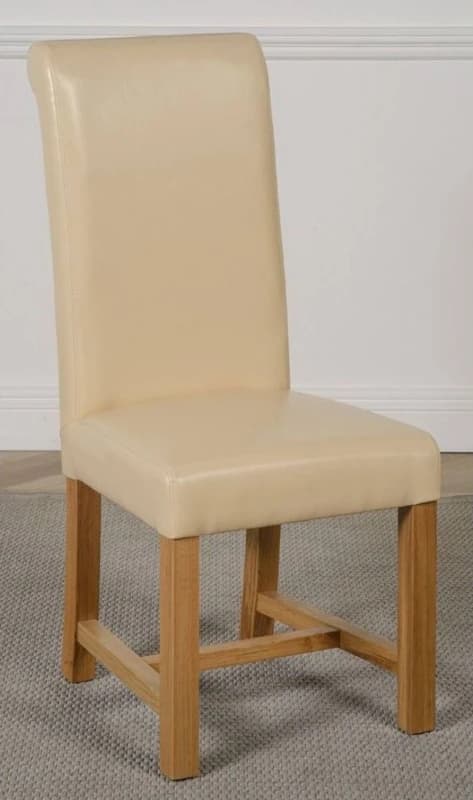 Thats Furniture Washington Leather Dining Chairs for Dining Room or Kitchen in Cream Cream Unisex