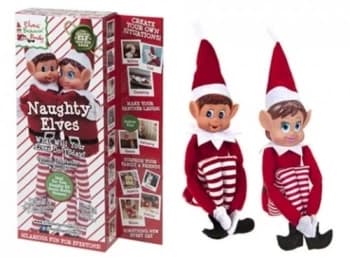 Elves Behavin' Badly 12 Vinyl Head Elf in Red Clothes - 2 Pack
