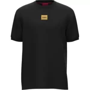Hugo Diragolino Yellow Patch Logo T-Shirt Black