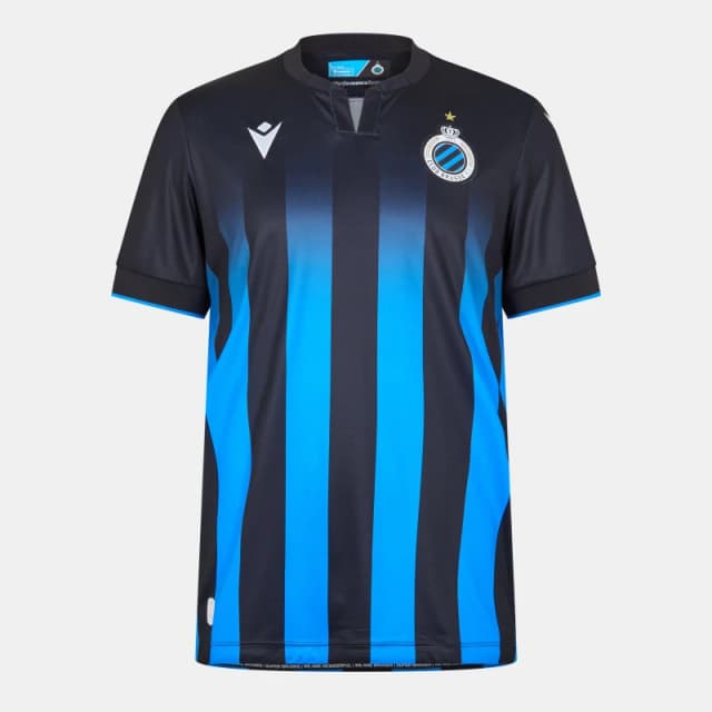 Macron Club Brugge Home Shirt 2023 2024 Adults Blue/Black male Small