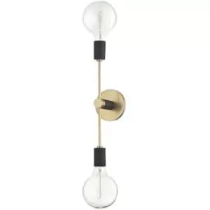 Astrid 2 Light Wall Sconce Brass, Black