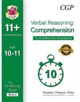 10-Minute Tests for 11+ Comprehension Ages 10-11 book 2 - Cem Test Hardback