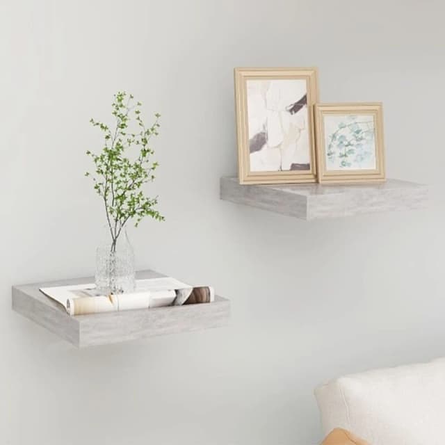 VIDAXL Vidaxl - Floating Wall Shelves 2 pcs Concrete Grey 23x23.5x3.8cm mdf 8720286416907