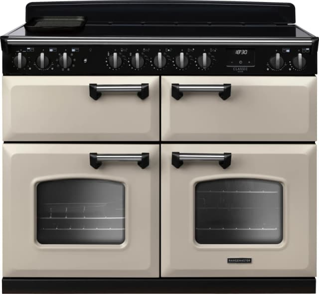 Rangemaster CLDLB110EIPPCR/CM1 Classic Deluxe BC 110cm Induction Range Cooker Chrome Trim 14930 - Pale CREAM CLDLB110EIPPCR/CM1