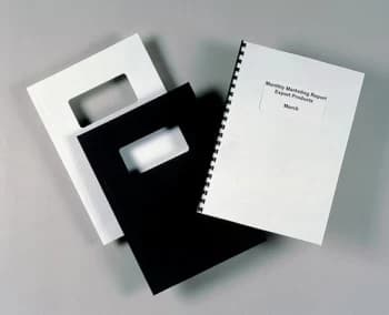 GBC A4 Binding Covers Leatherboard Window 250g/m2 White - 1 x Pack of 50 Binding Covers