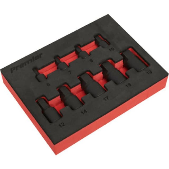 Loops 9 PACK Low Profile Impact Socket Bit Set - 1/4" & 3/8" Square Drive Chrome Moly Multi