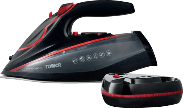 Tower CeraGlide XL Cordless T22035RED 3100 Watt Iron - Black / Red