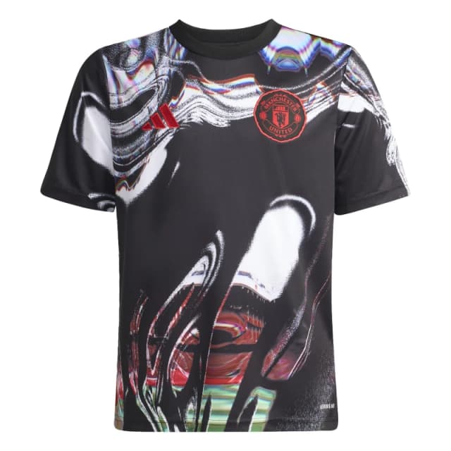 adidas Kids adidas Manchester United Pre-Match Shirt 25/26 Black/White unisex 7-8 Years
