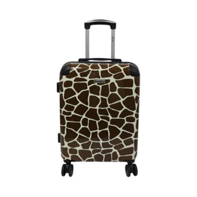 Groundlevel Animal Print Hard Shell Cabin Suitcase - Giraffe Print