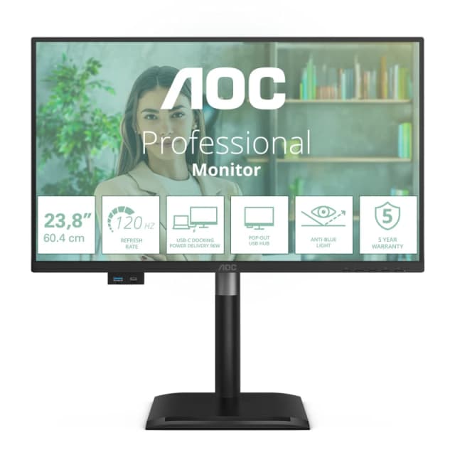 AOC AOC 24P4CV computer monitor 60.5cm (23.8") 1920 x 1080 pixels Full HD LED Black 24P4CV