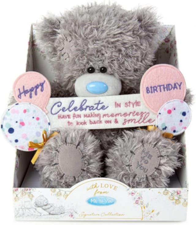 Me To You M9 Happy Birthday Plush Plush Toys 9" Grey 42928402001