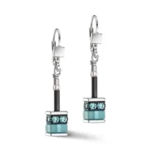 Coeur De Lion Classic GEOCUBE Earrings Aqua & Brown