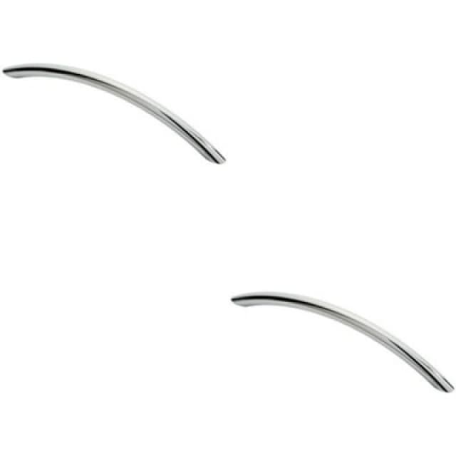 Loops 2x Curved Bow Cabinet Pull Handle 190 x 10mm 160mm Fixing Centres Chrome Multi unisex