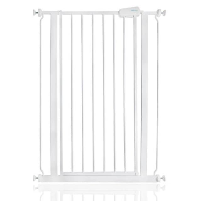 Safetots Extra Tall Metal Safety Gate Pressure Fit, 75Cm - 82.6Cm, White, 104Cm In Height, Extra Tall Baby Gate